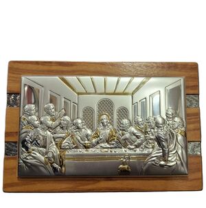 CUADRO ÚLTIMA CENA OLIVO Y SILVER FLASH 28X20 CM