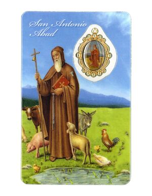 ESTAMPA CON MEDALLA SAN ANTONIO ABAD