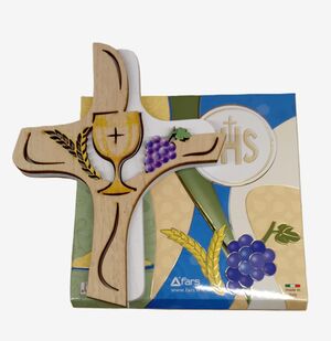 CRUZ SACRAMENTO COMUNIÓN  13X16CM 2 NIVELES (PRESENTACIÓN EN ESTUCHE)