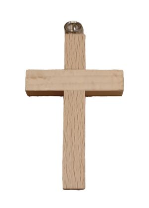 CRUZ COMUNIÓN MADERA CLARA SIN CRISTO  (4,5 X 7CM)