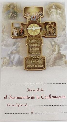 RECORDATORIO CONFIRMACIÓN CRUZ 12X22 CM