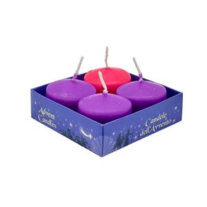 JUEGO 4 VELAS ADVIENTO MINI 3,5X3CM
