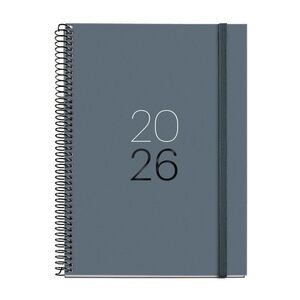 AGENDA ANUAL 2026 ESPIRAL PLUS S/V CALM GRAFITO (15.5X21 CM)