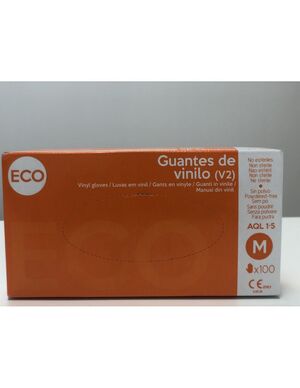 GUANTES DE VINILO M (V2) CAJA DE 100 UD.