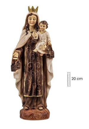 VIRGEN DEL CARMEN 20CM (ITIMACIÓN MADERA VIEJA)