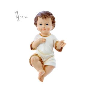 NIÑO JESÚS  VESTIDO CREMA/ORO 15 CM.