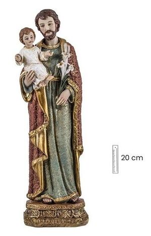 SAN JOSÉ CON NIÑO 20CM - TELA REPUJADA
