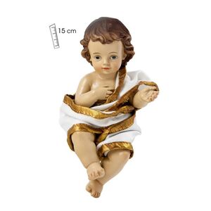 NIÑO JESÚS ROPA CREMA 15 CM  