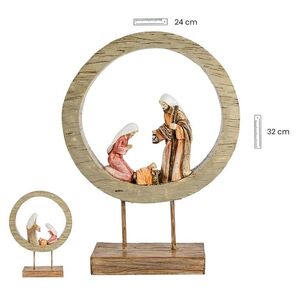 MISTERIO 1 PZA ARO DE MADERA Y BASE 32CM