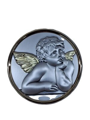 MEDALLA CUNA ANGEL PLATA/DORADA 7CM LAZO 1199