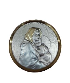 MEDALLA CUNA PLATA/DORADA 7CM LAZO VIRGEN FERRUZZI 2201