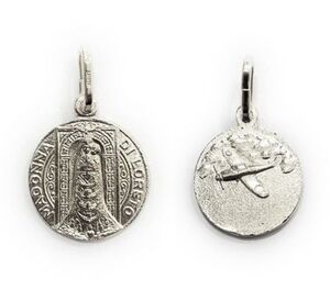 MEDALLA PLATA VIRGEN DE LORETO 14MM