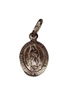 MEDALLA VIRGEN GUADALUPE OVAL 14MM PLATA
