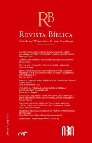 REVISTA BÍBLICA AÑO 82 2020/3-4