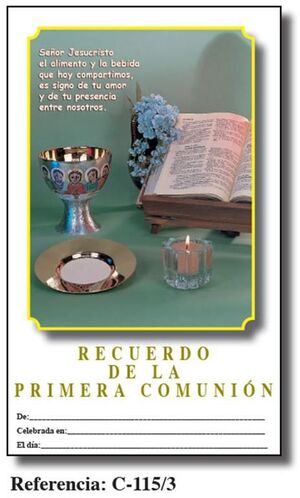 RECORDATORIO PRIMERA COMUNIÓN 21,5X34 C-115/3