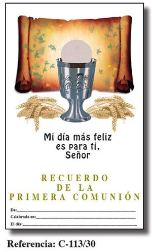 RECORDATORIO PRIMERA COMUNIÓN 21,5X31 C-113/30