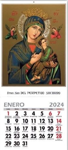 CALENDARIO DE PARED PERPETUO SOCORRO 2024-  58X24CM