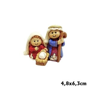 NACIMIENTO RES 5CM FAMILIA INFANTIL PS SAN JOSE MANOS EN EL BASTON COLORES VIVOS VESTIDO DECORAD
