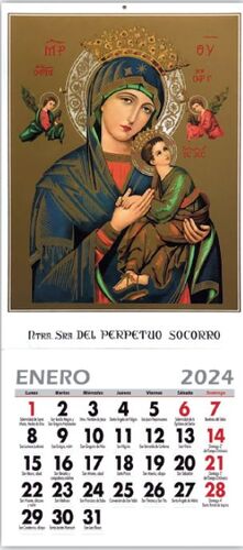 CALENDARIO DE PARED PERPETUO SOCORRO  2024 - 70X32 CMS