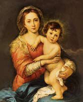 CUADRO ITALIANO VIRGEN CON NIÑO (MURILLO)