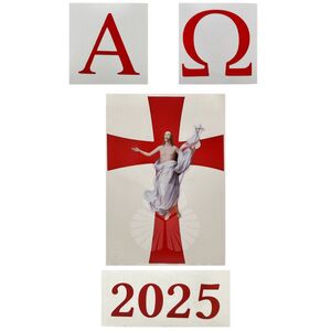 ADHESIVO CIRIO PASCUAL JESÚS RESUCITADO- PEQUEÑO 13,5X9,5 