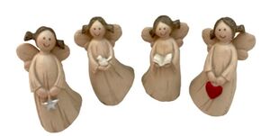 ANGELITA RESINA 10CM  (ESTRELLA, PALOMA, LIBRO O CORAZÓN)