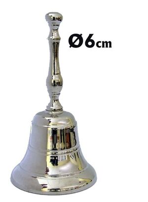 CAMPANILLA BRONCE 6CM NIQUELADA ALTURA 12CM