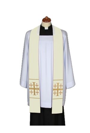 ESTOLA BLANCA CON CRUZ DE JERUSALÉN