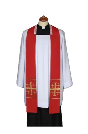 ESTOLA ROJA CON CRUZ DE JERUSALÉN