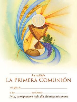 RECORDATORIO PRIMERA COMUNIÓN EN PERGAMINO18X24
