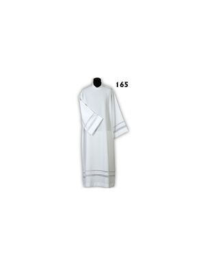 ALBA LISA BLANCA CON 2 VAINICAS CREMALLERA AL HOMBRO 165CM