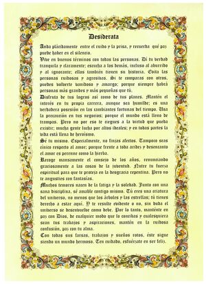 LAMINA DESIDERATA 30X20