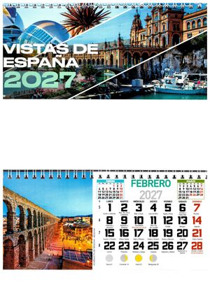 CALENDARIO SOBREMESA 2027 VISTAS DE ESPAÑA - DELIA