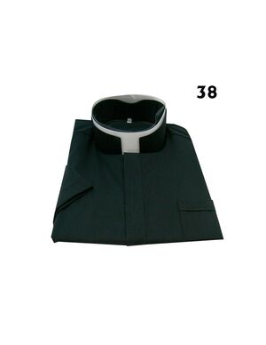 CAMISA NEGRA CUELLO ROMANO ML TALLA 38